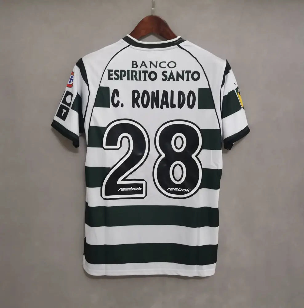 Tricou Sporting Home Kit 01/03 Retro - C.Ronaldo 28 Fan Version