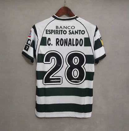 Tricou Sporting Home Kit 01/03 Retro - C.Ronaldo 28 Fan Version