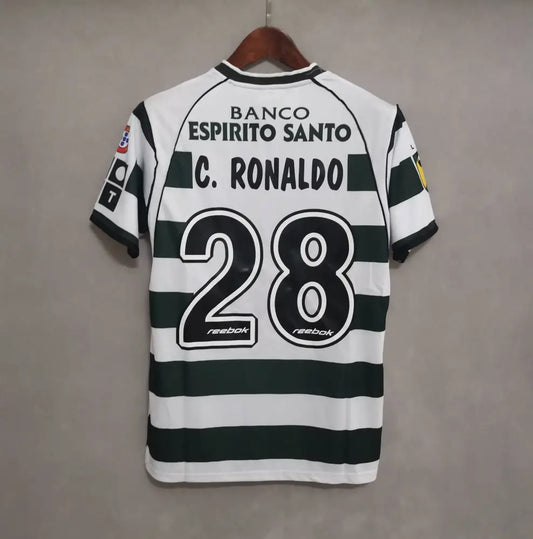 Tricou Sporting Home Kit 01/03 Retro - C.Ronaldo 28 Fan Version