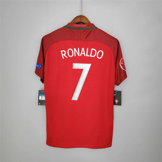 Tricou Portugalia Euro 2016 Retro Home Kit - Ronaldo 7 Fan Version