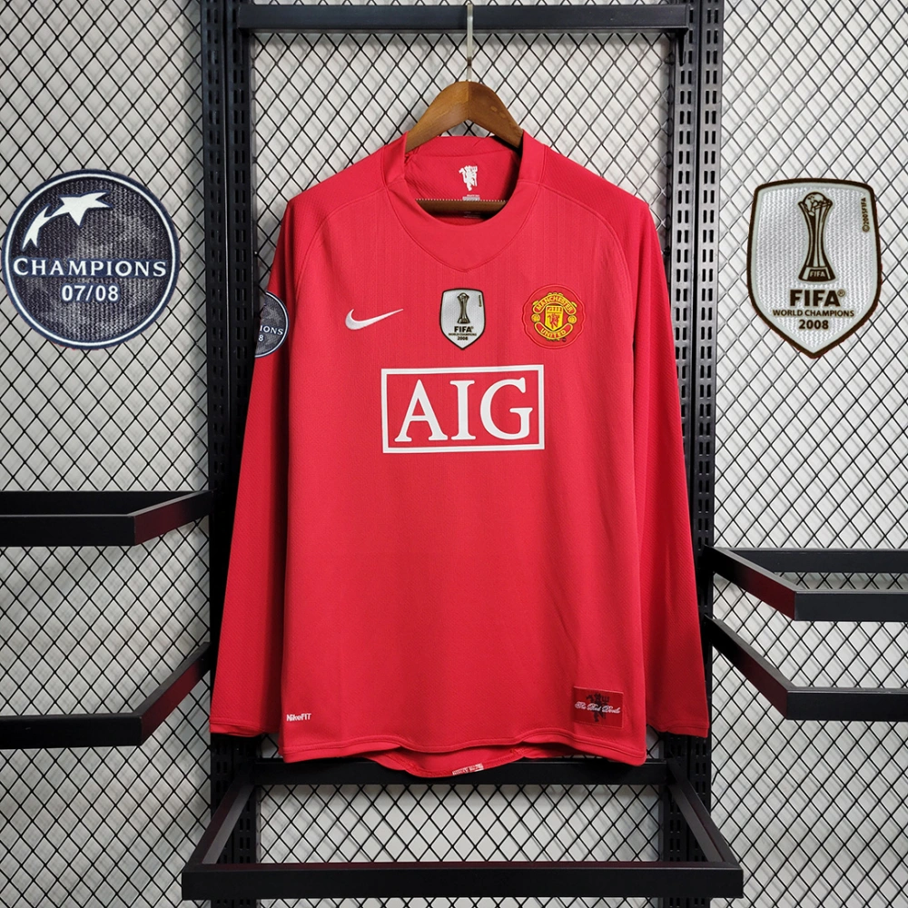 Tricou cu Mânecă Lungă Man United 08/09 Retro - Ronaldo 7 Fan Version