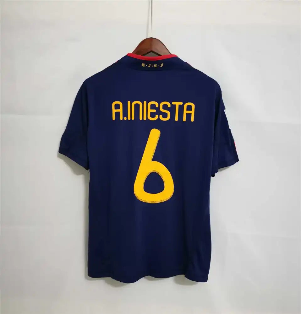 Tricou Spania 2010 Away Kit Retro - A.Iniesta 6 Fan Version