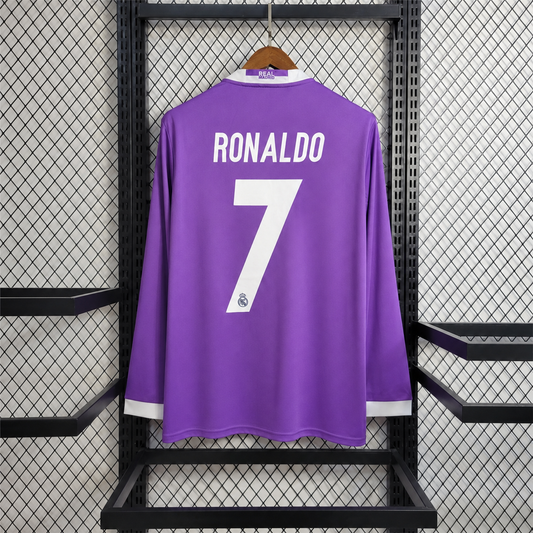 Tricou cu Mânecă Lungă Real Madrid Third Kit 16/17 Retro - Ronaldo 7 Fan Version