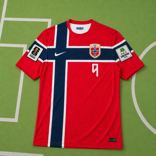 Tricou Norvegia Home Kit - Braut Haaland 9 Fan Version
