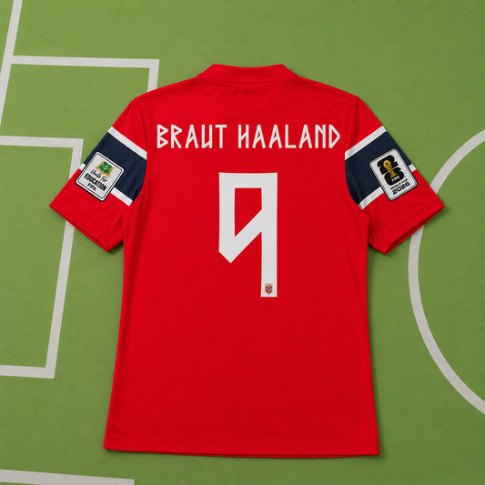 Tricou Norvegia Home Kit - Braut Haaland 9 Fan Version
