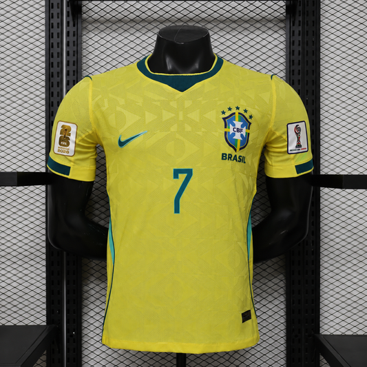 Tricou Brazilia Home Kit - Vini Jr. 7 Player Version