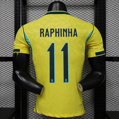 Tricou Brazilia Home Kit - Raphinha 11 Player Version
