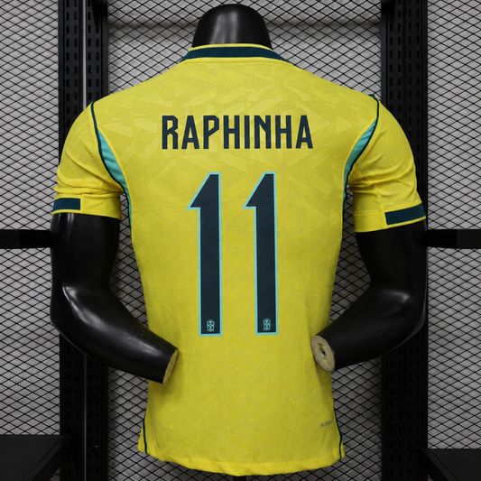 Tricou Brazilia Home Kit - Raphinha 11 Player Version