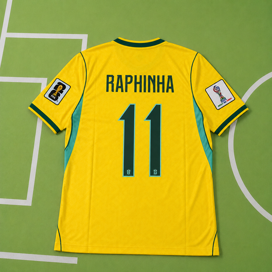 Tricou Brazilia Home Kit - Raphinha 11 Fan Version