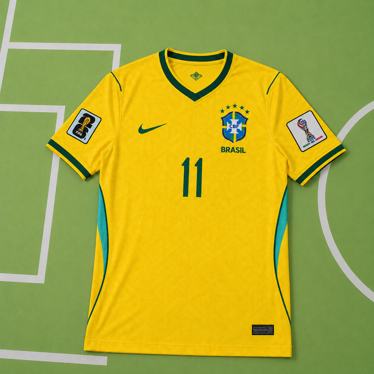 Tricou Brazilia Home Kit - Raphinha 11 Fan Version